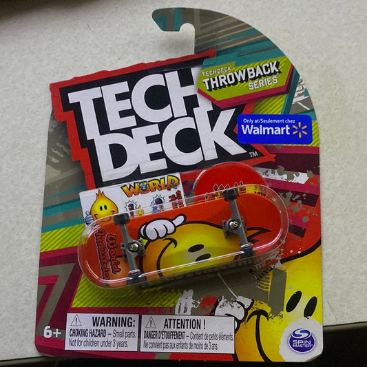 tech deck throwback world industries only at walmart red- happy flame- ultra rare