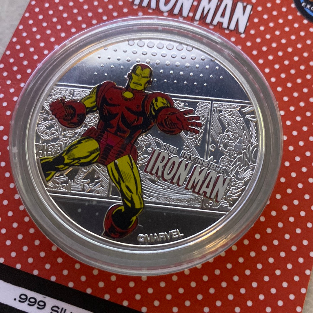 Iron man MCM Exclusive Collectable Coin Silver Limited Edition .999 Silver plated -the Koin club (Copy)