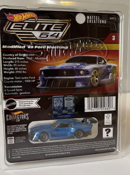 Hot Wheels Elite 64 Series Modified ‘69 Ford Mustang Twin Turbo Coyote Motor