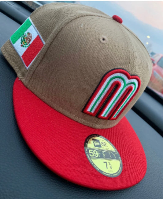 New Era Mexico Baseball beige cap ￼ 59 ￼ FIFTY SIZE 7 1/2