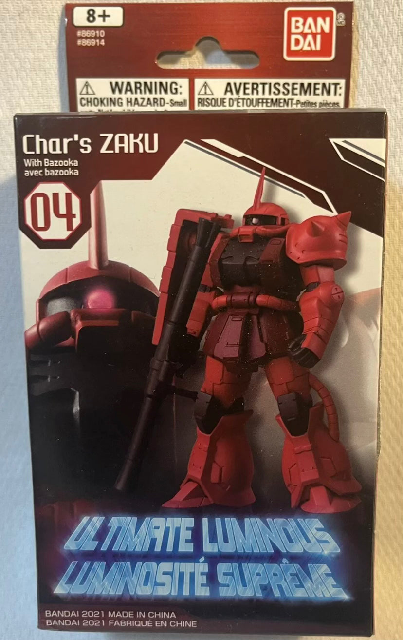 BANDAI MODEL Chars Zaku With Bazooka Ultimate Luminous Gundam Action Figure