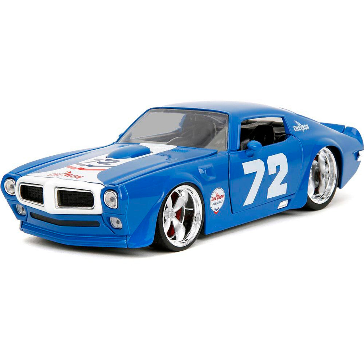 1972 Pontiac Firebird - Blue Chevron #72 1:24 Scale Diecast Model Car by Jada Toys