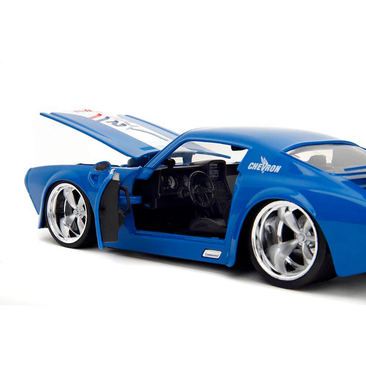 1972 Pontiac Firebird - Blue Chevron #72 1:24 Scale Diecast Model Car by Jada Toys