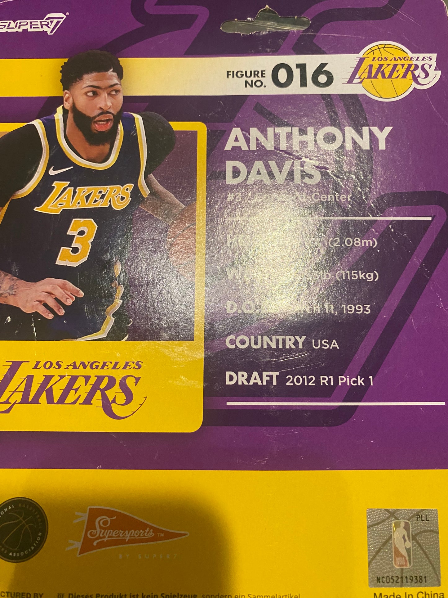 Basketball Superstars LA Lakers Anthony Davis Supersports by Super7 Basketball Figure