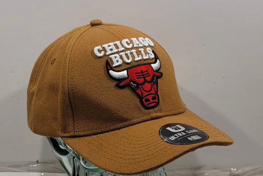 New!!  Chicago Bulls Hat Ultra Game Brown Cap Adjustable