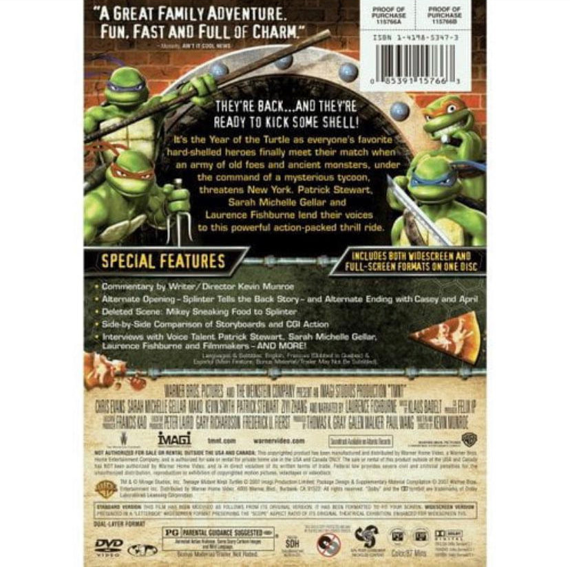 TMNT (Teenage Mutant Ninja Turtles ) Classic ! Movie On. DVD