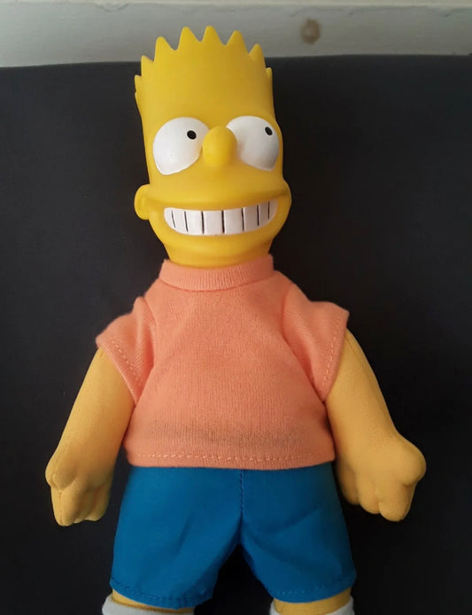 Vintage 1990 Bart Simpson Doll, 9 in., Molded Head Toys