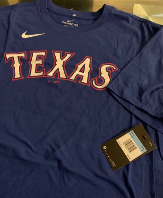 New! Texas Nike MLB Blue Shirt Official Licensed A