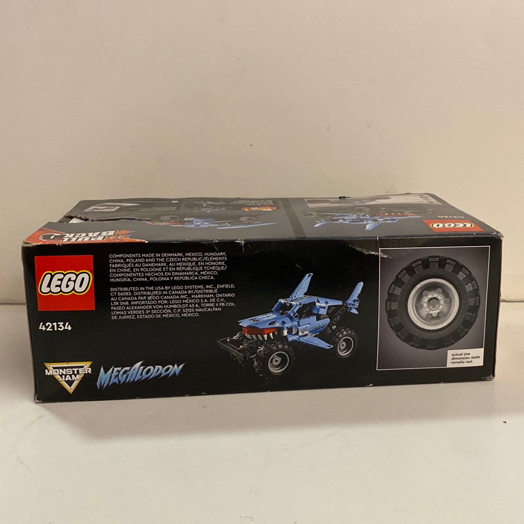 New! Lego technic monster jam pull back megalodon
