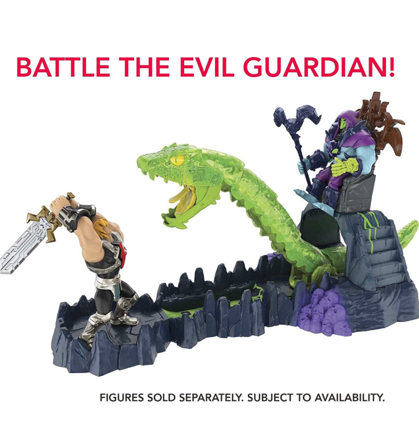 Masters of the Universe He-Man and The Chaos Snake Attack Playset, Skeletor Fortress with 2 Action Figures (He-Man & Skeletor), Gift for Adult Collectors & Motu