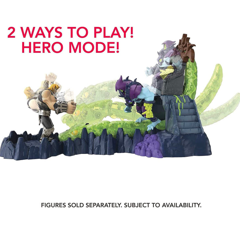 Masters of the Universe He-Man and The Chaos Snake Attack Playset, Skeletor Fortress with 2 Action Figures (He-Man & Skeletor), Gift for Adult Collectors & Motu