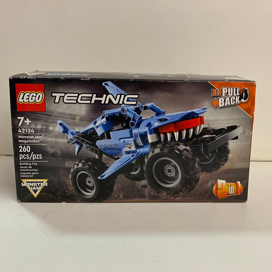 New! Lego technic monster jam pull back megalodon