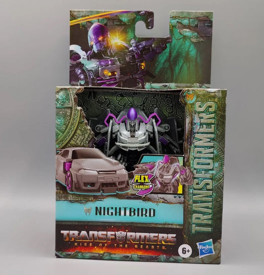 New!! Transformers Rise of the Beasts Flex Changer Nightbird Action Figure