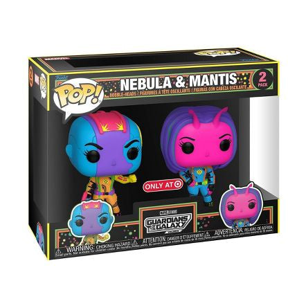 New!! Funko POP! Guardians of The Galaxy: Volume 3 - Nebula & Mantis 2pk (Blacklight) (Target Exclusive)