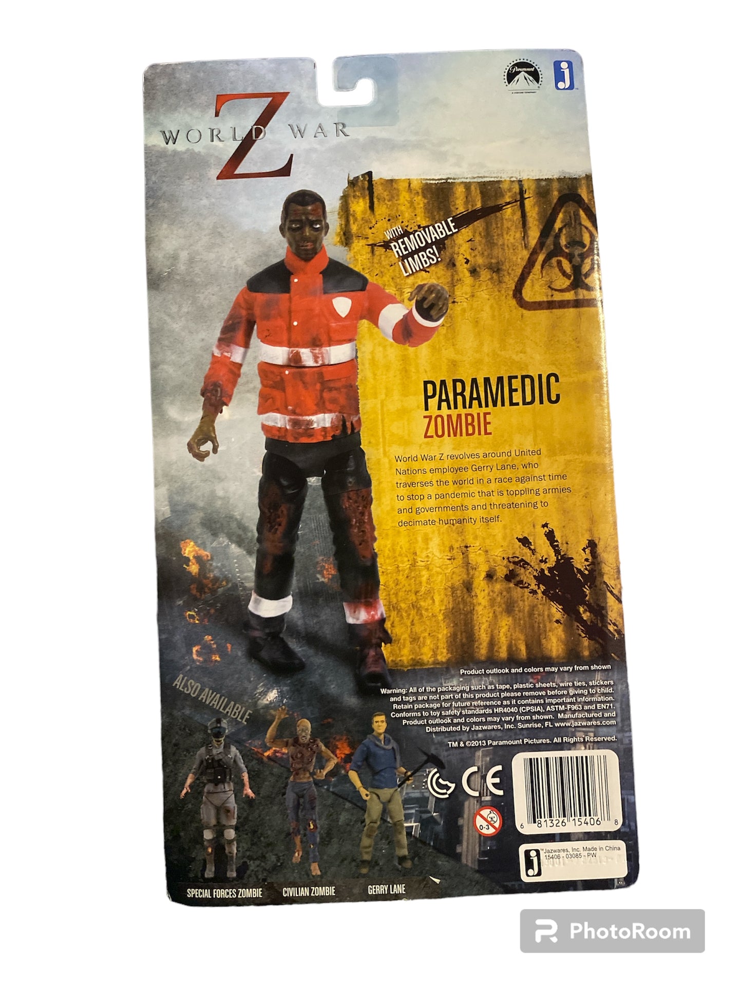 2013 World War Z Paramedic Zombie Jazwares