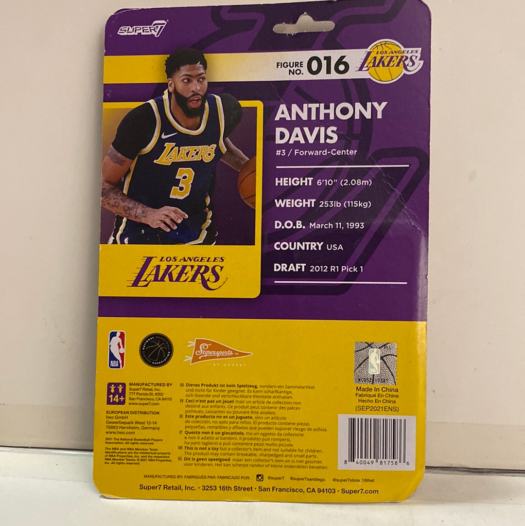 New! 2021 Los Angeles Lakers Anthony Davis Super7 Supersports Player Figure