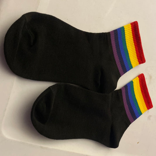 New!! Black with rainbow colored socks