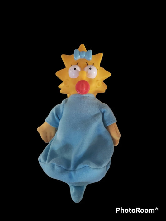 Vintage The Simpsons Maggie Simpson Plush Figure Doll 7" Tall 1990