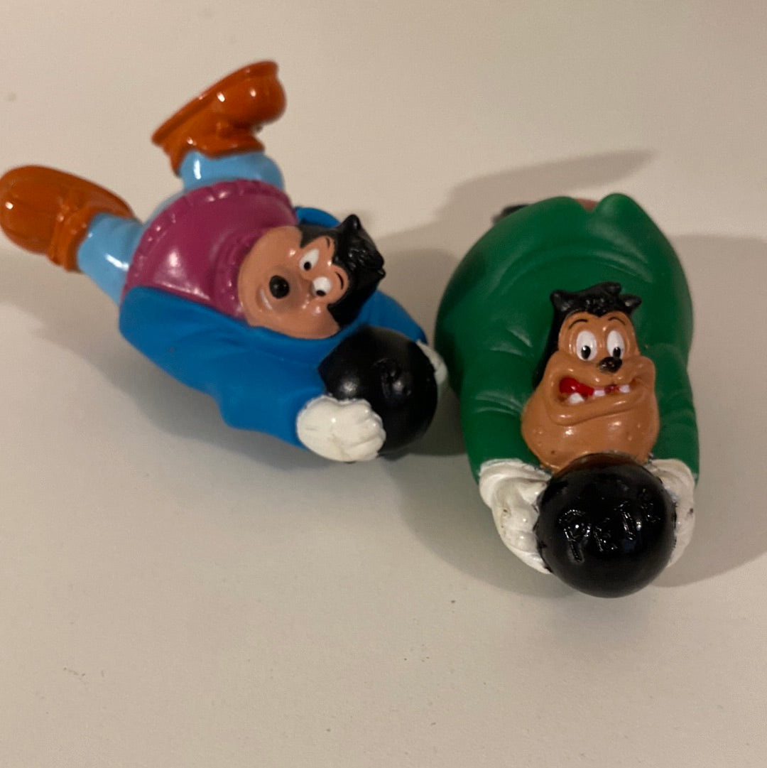 1994 Burger King Kids Club Disney Groof Troop Bowlers PJ Toy Pull Back Car & Goof Troop
