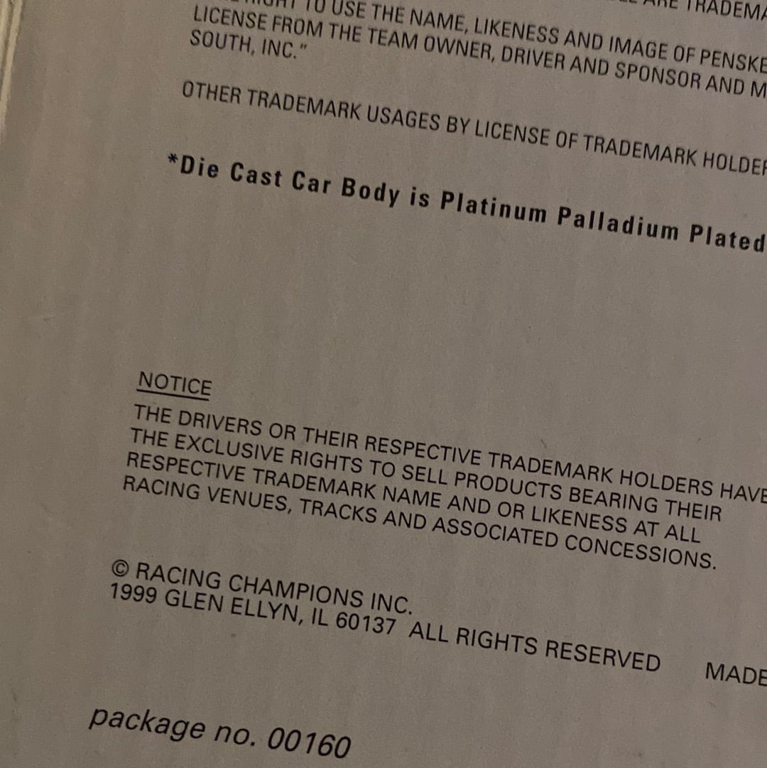 1999 LE Racing Champions Precious Metals 1:24 NASCAR Jeremy Mayfield #12 Mobil 1
