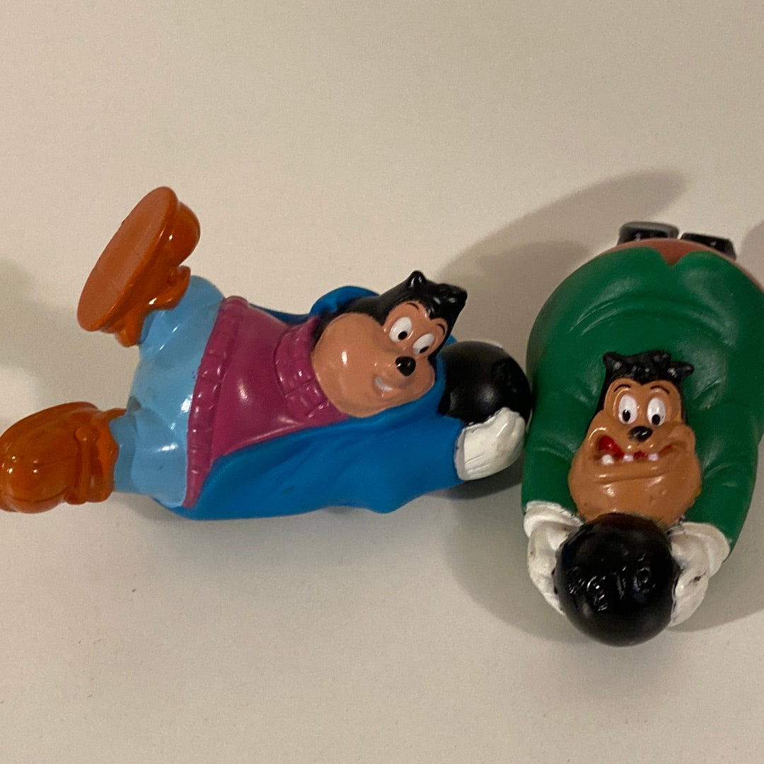 1994 Burger King Kids Club Disney Groof Troop Bowlers PJ Toy Pull Back Car & Goof Troop