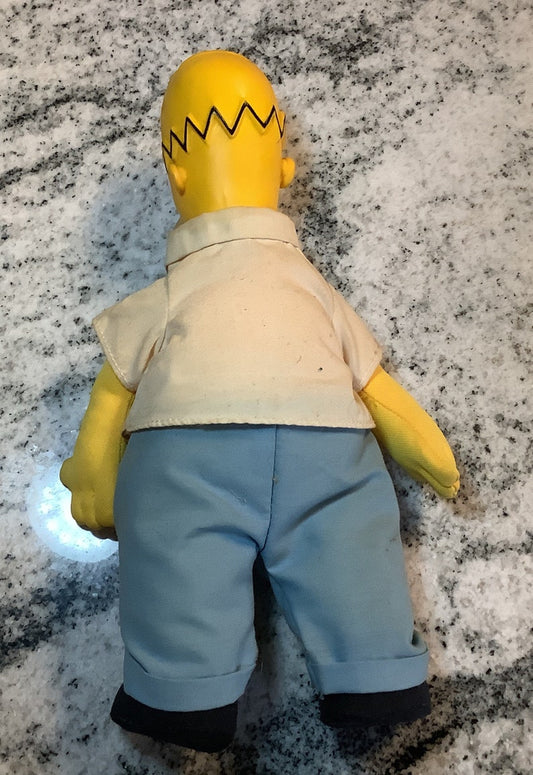 Vintage 1990 Homer Simpson Doll, 9 in., Molded Head Toys