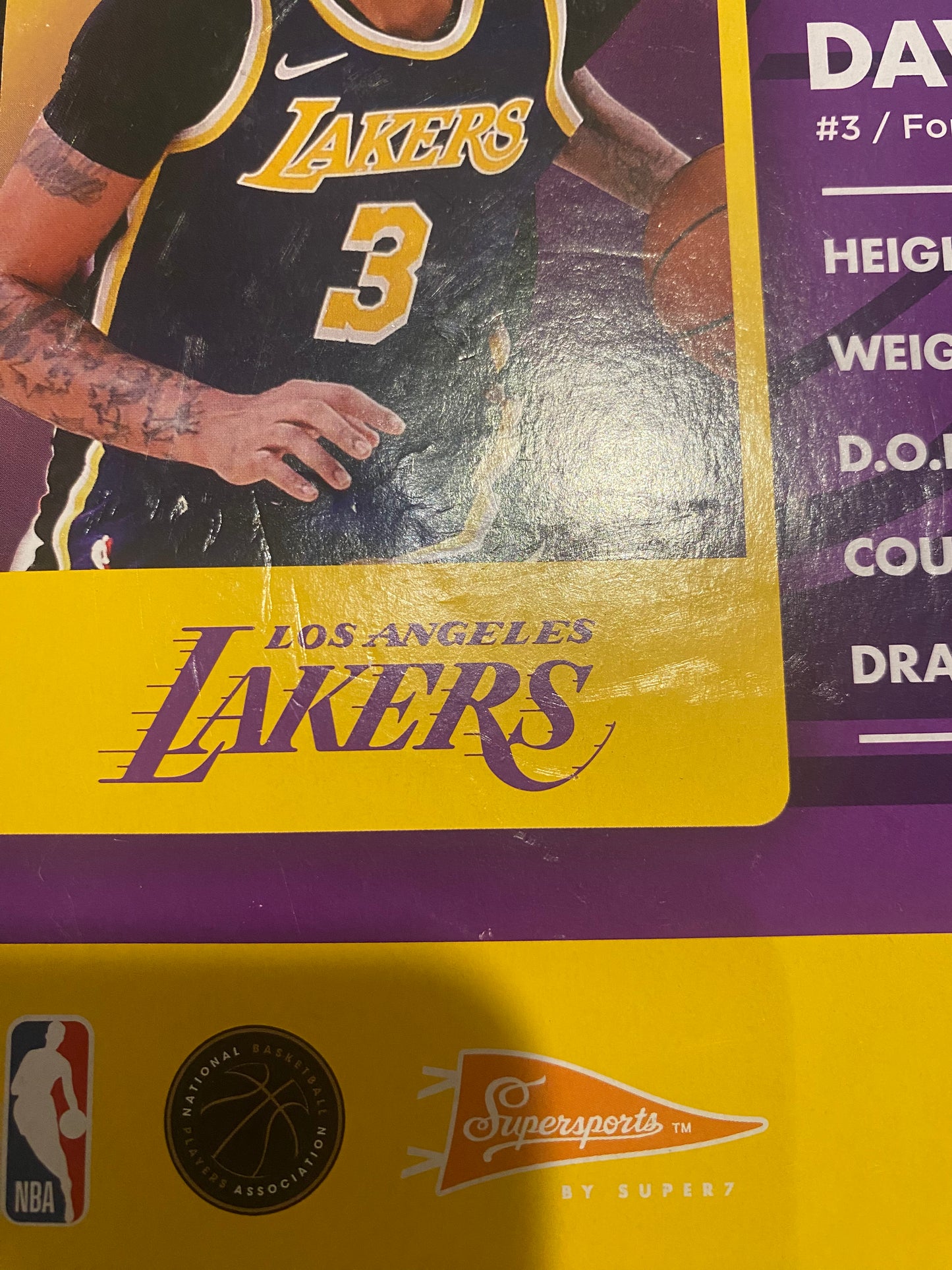 Basketball Superstars LA Lakers Anthony Davis Supersports by Super7 Basketball Figure