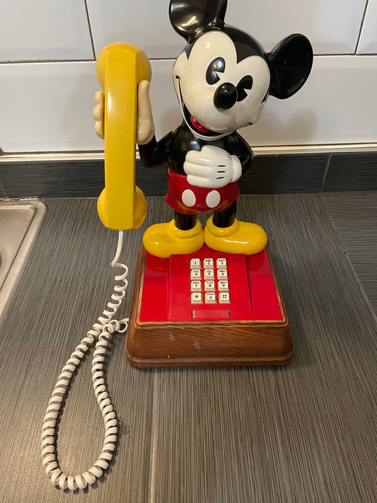 1976 Mickey Mouse Disney Productions Push Button Landline Phone