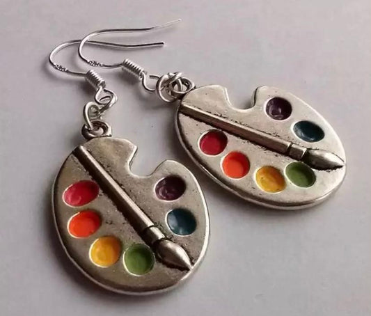 New!! Art Palette Earrings!! Cute Accesssory/jewelry- Makes Perfect Gift!! High Quality👍🏼