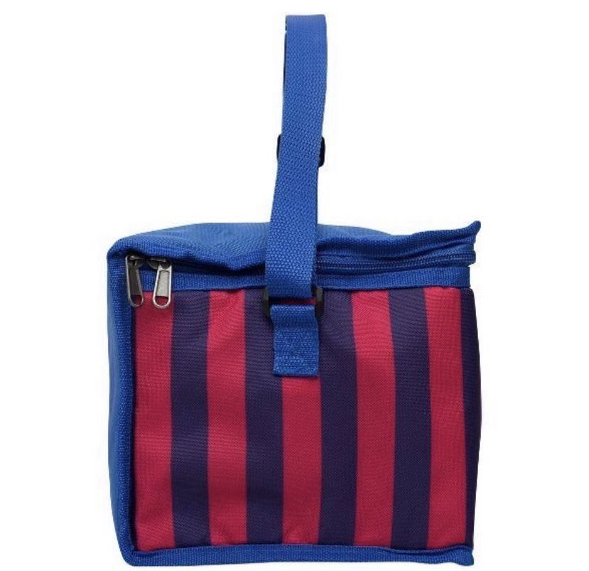 New!! Barcelona Red And Blue Striped Cooler With Handle