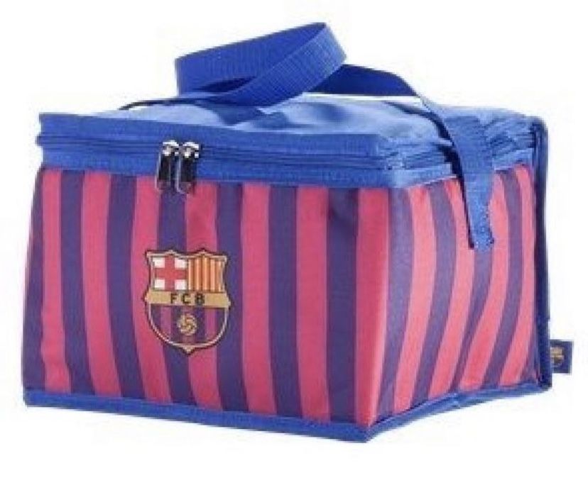 New!! Barcelona Red And Blue Striped Cooler With Handle