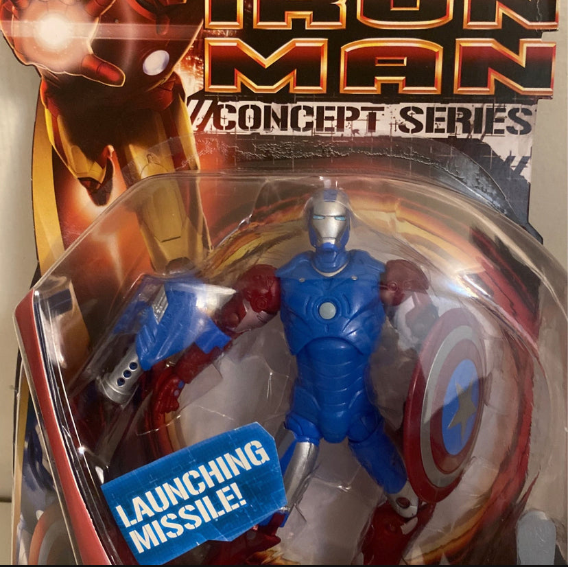 2008 NEW MARVEL IRON MAN CONCEPT SERIES CAPTAIN AMERICA ARMOR FIGURE HASBRO!