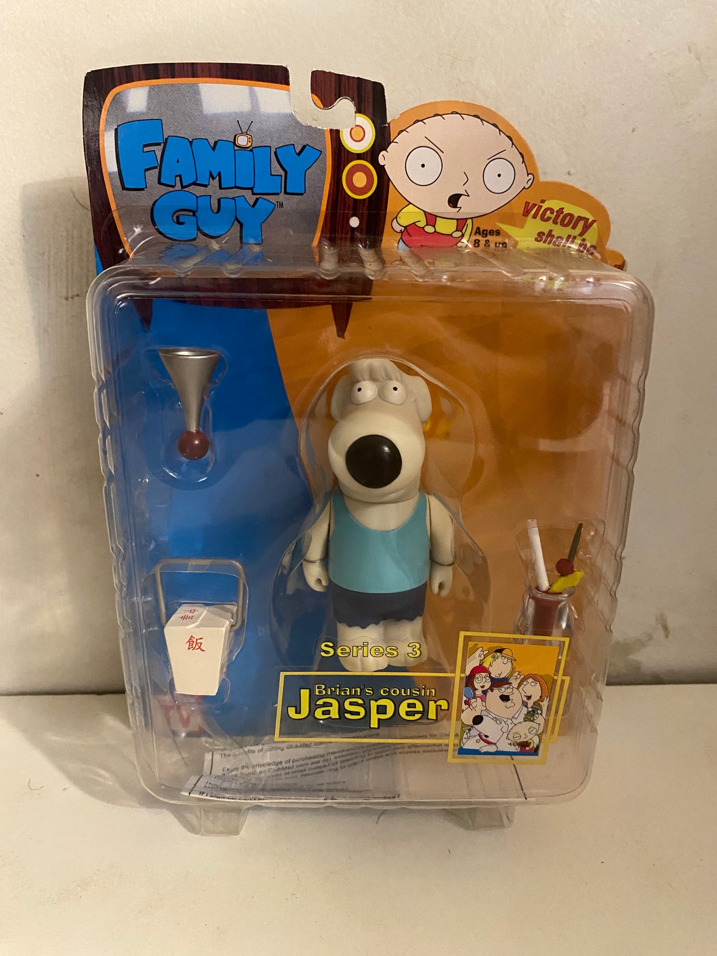 2005 Family Guy Jasper Brian's Cousin 3 Mezco figure W ACCESSORIES 2005 BLUE