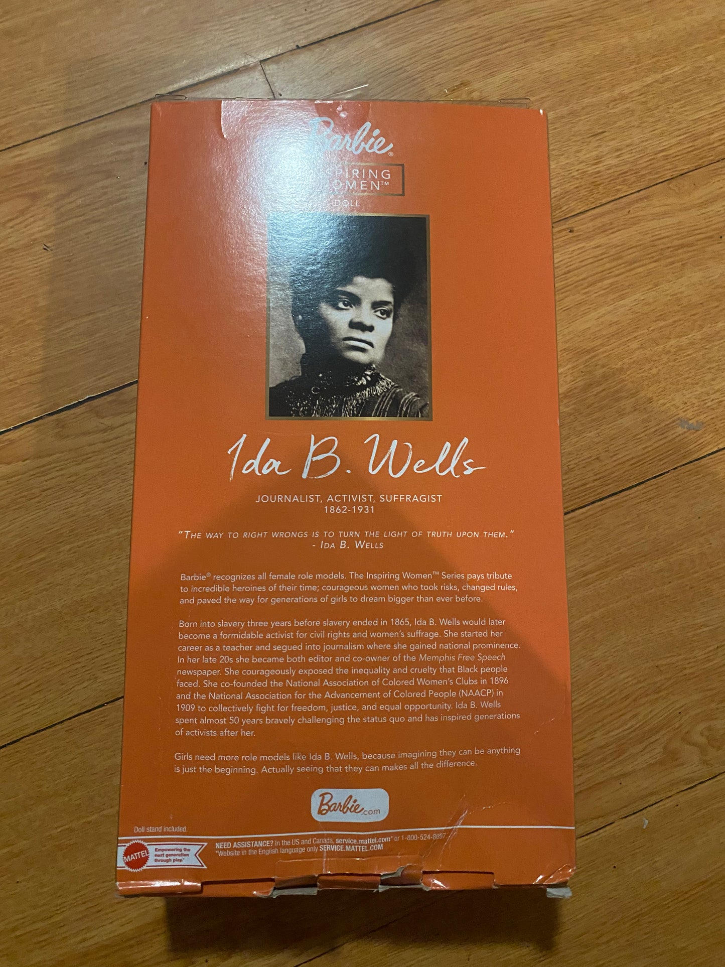 New!! Ida B. Wells Barbie Inspiring Women Doll -some Damage-