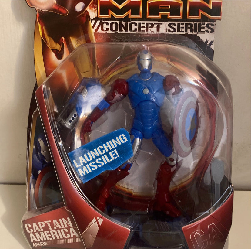 2008 NEW MARVEL IRON MAN CONCEPT SERIES CAPTAIN AMERICA ARMOR FIGURE HASBRO!