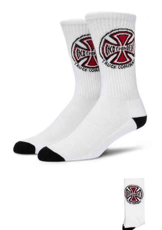 New!! Independent white Crew socks truck company