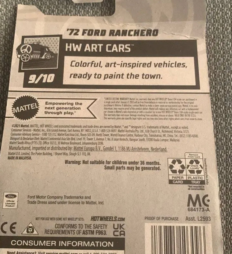 Hot Wheel ‘72 ford ranchero HW art cars