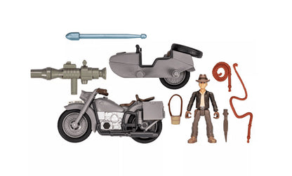 Hasbro Indiana Jones Worlds of Adventure Action Figure with Motorcycle and Sidecar