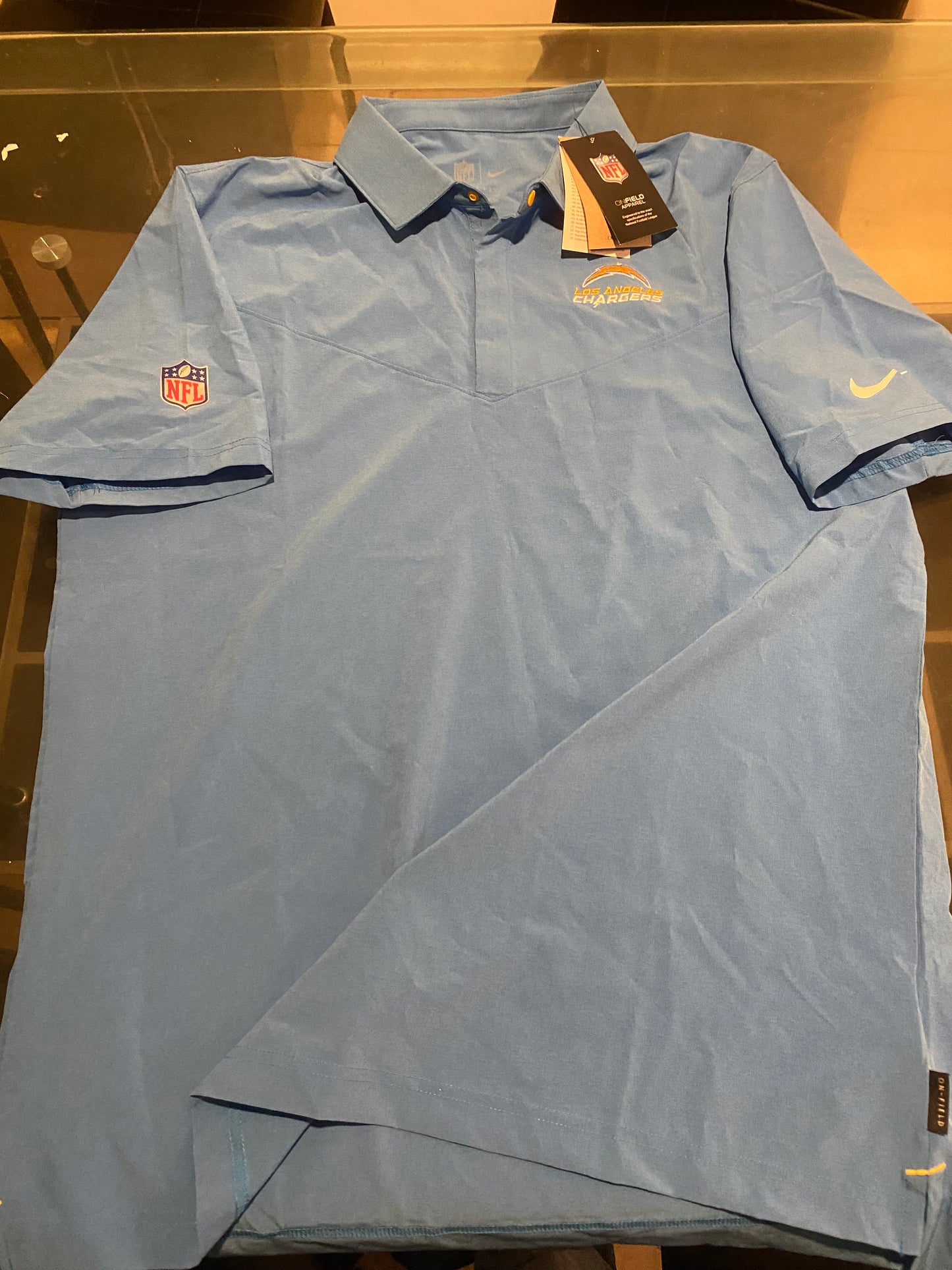 Nike Shirts | Nike La Chargers NFL Football Dri Fit on Field Athletic Blue Polo Shirt