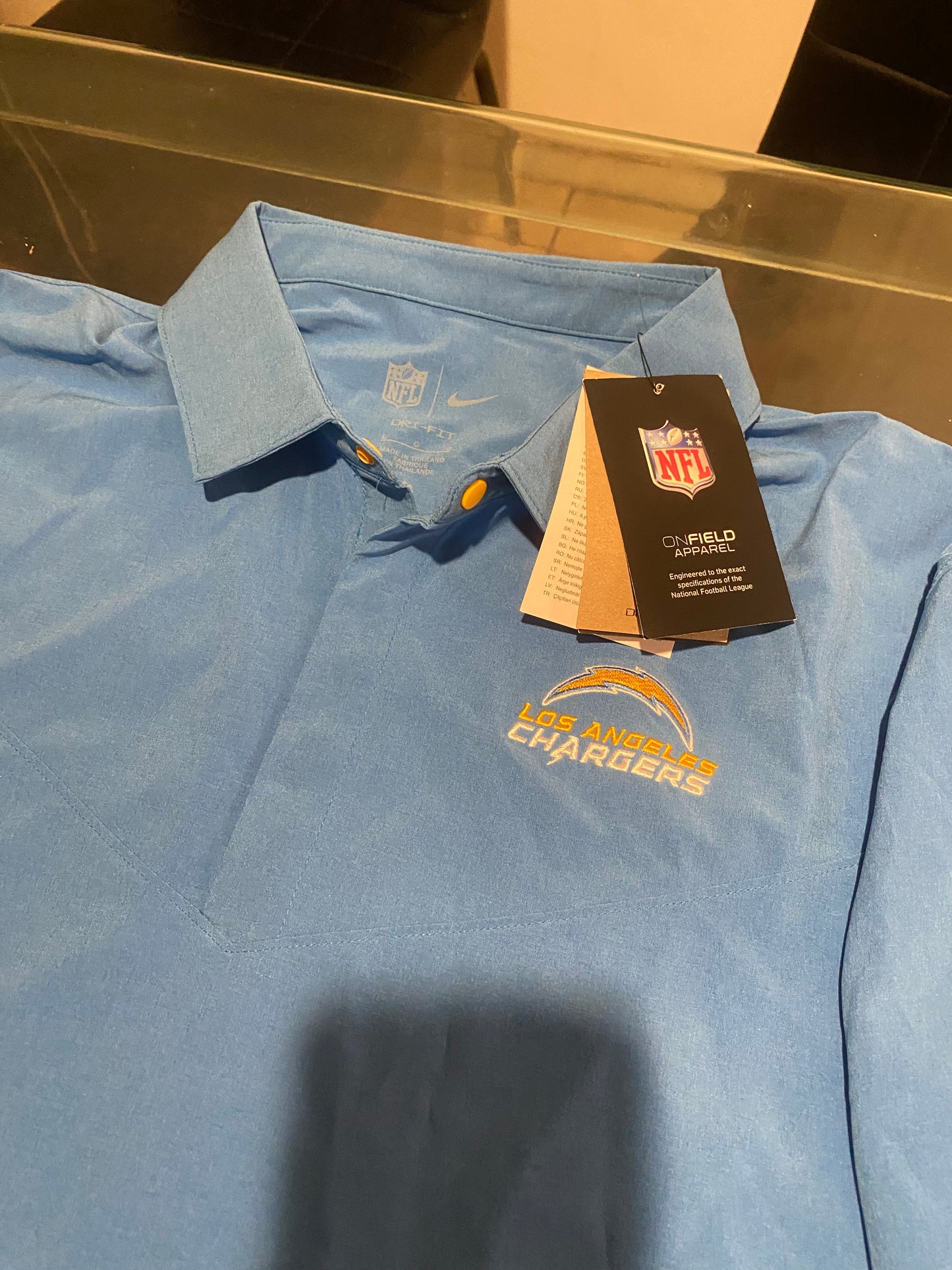 Nike Shirts | Nike La Chargers NFL Football Dri Fit on Field Athletic Blue Polo Shirt