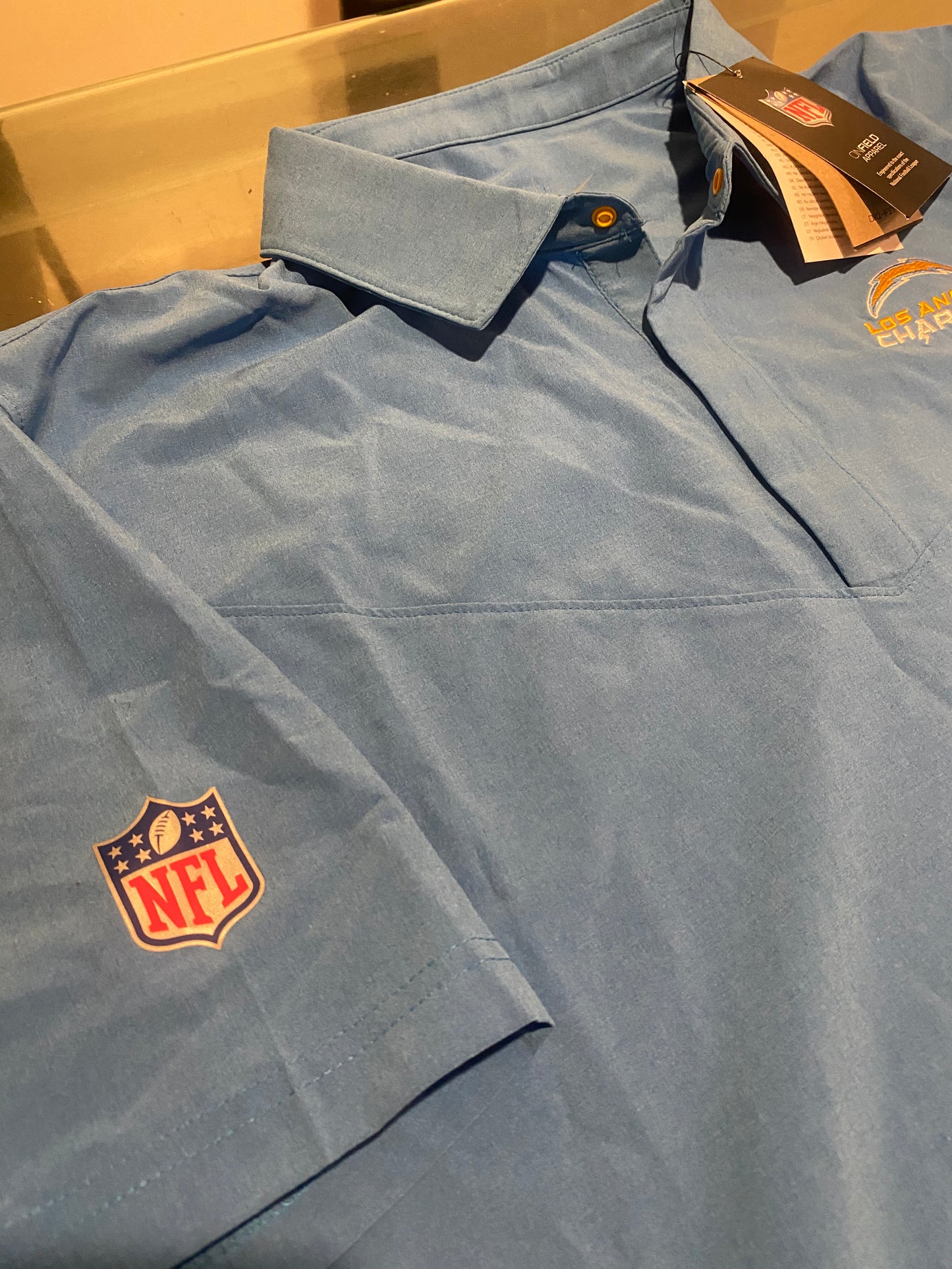 Nike Shirts | Nike La Chargers NFL Football Dri Fit on Field Athletic Blue Polo Shirt