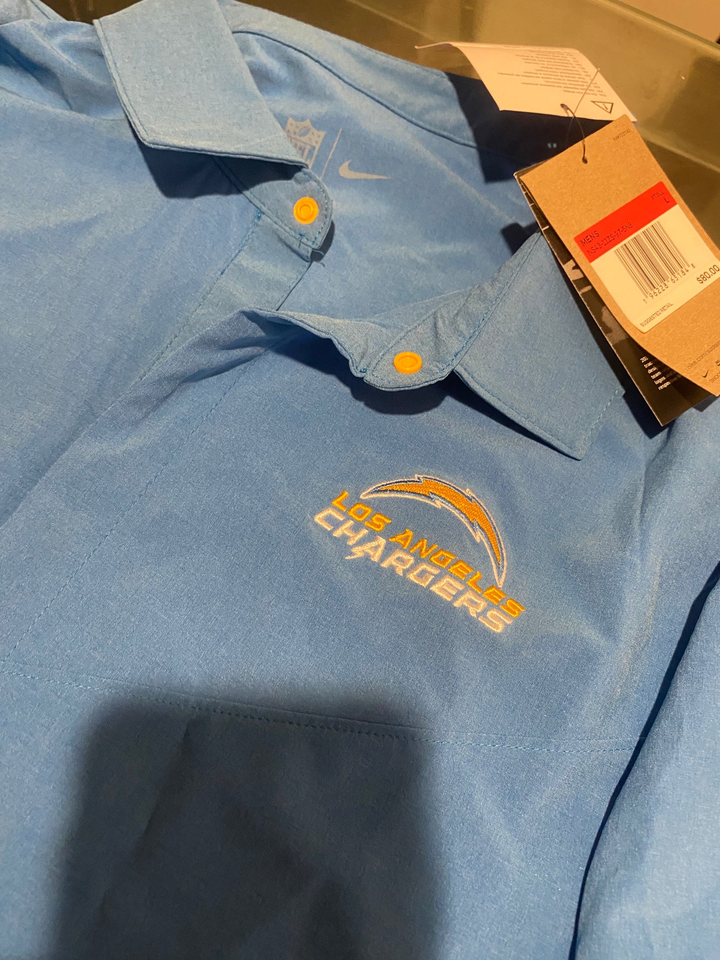 Nike Shirts | Nike La Chargers NFL Football Dri Fit on Field Athletic Blue Polo Shirt