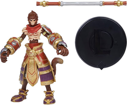 League of Legends, 6-Inch Wukong Collectible Figure with Premium Details and Enchanted Staff Accessory, Champion Collection,