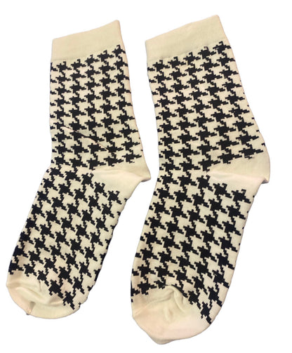 New!! Houndstooth Print Crew Socks