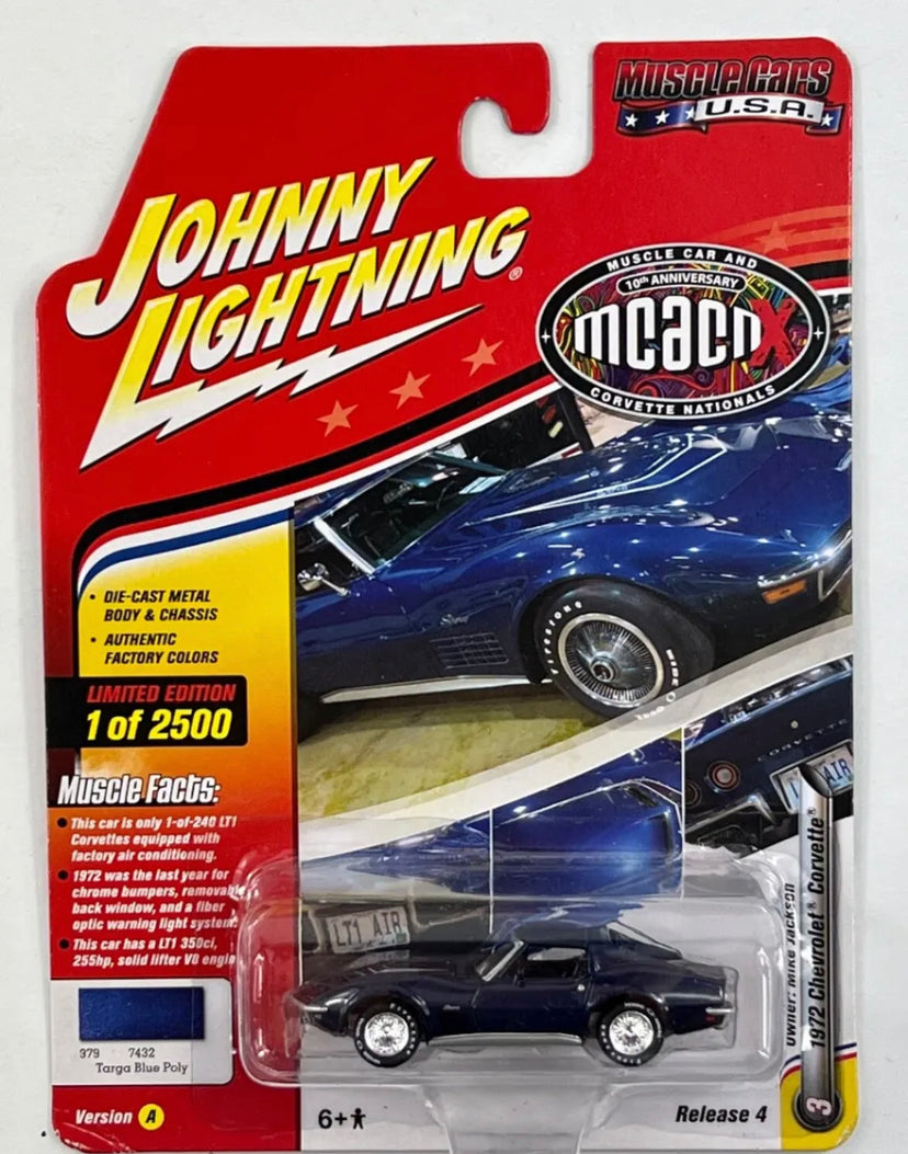 Johnny Lightning Muscle Cars USA MCACN Blue 1972 Chevrolet Corvette 1:64  T43