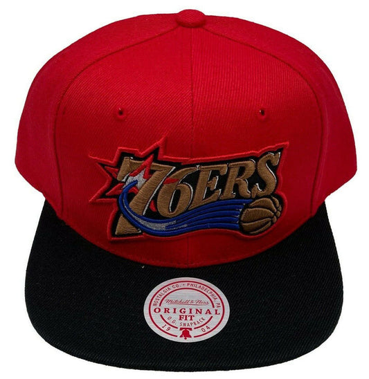 PHILADELPHIA 76ERS MITCHELL & NESS NBA SNAPBACK HAT 2TONE HARDWOOD CAP SIXERS