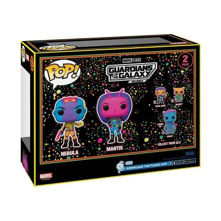 New!! Funko POP! Guardians of The Galaxy: Volume 3 - Nebula & Mantis 2pk (Blacklight) (Target Exclusive)