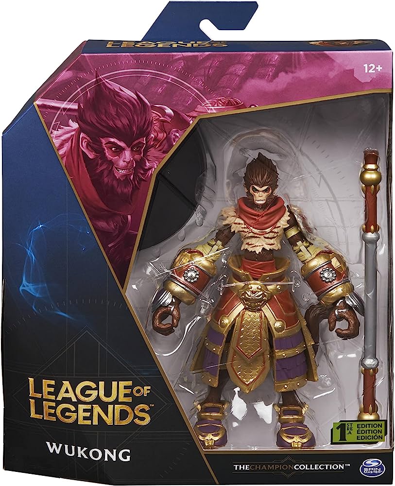 League of Legends, 6-Inch Wukong Collectible Figure with Premium Details and Enchanted Staff Accessory, Champion Collection,