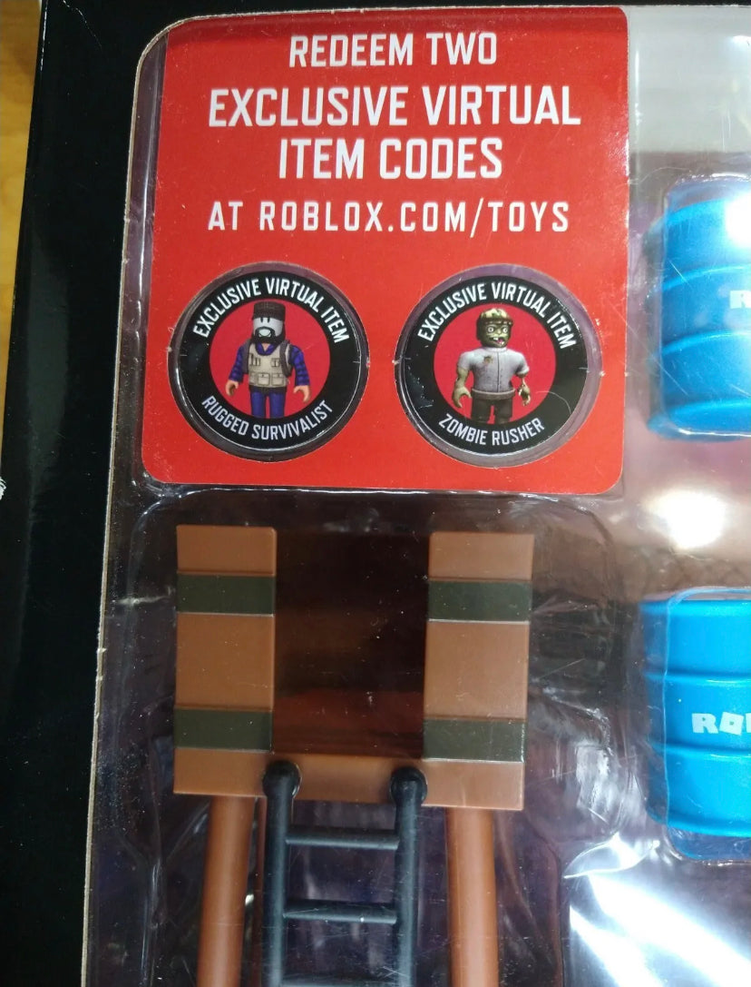 NEW Roblox Zombie Takeover Playset Collection 23 Piece Set + 2 Item Codes