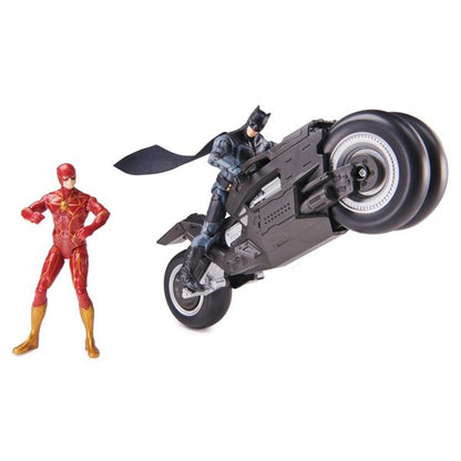 New!  DC Comics The Flash Batcycle with Action Figures - 3pk